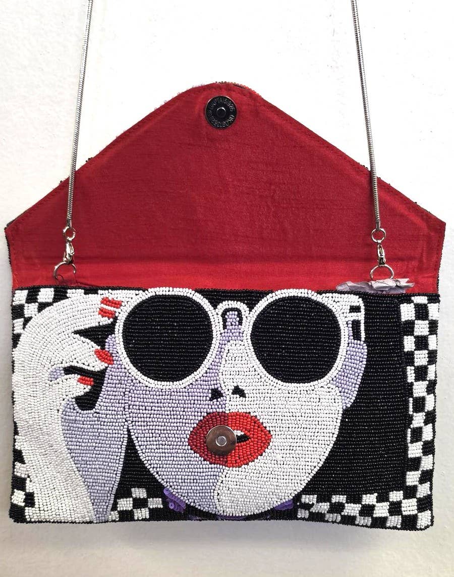 Beaded Check/Pop Art Crossbody
