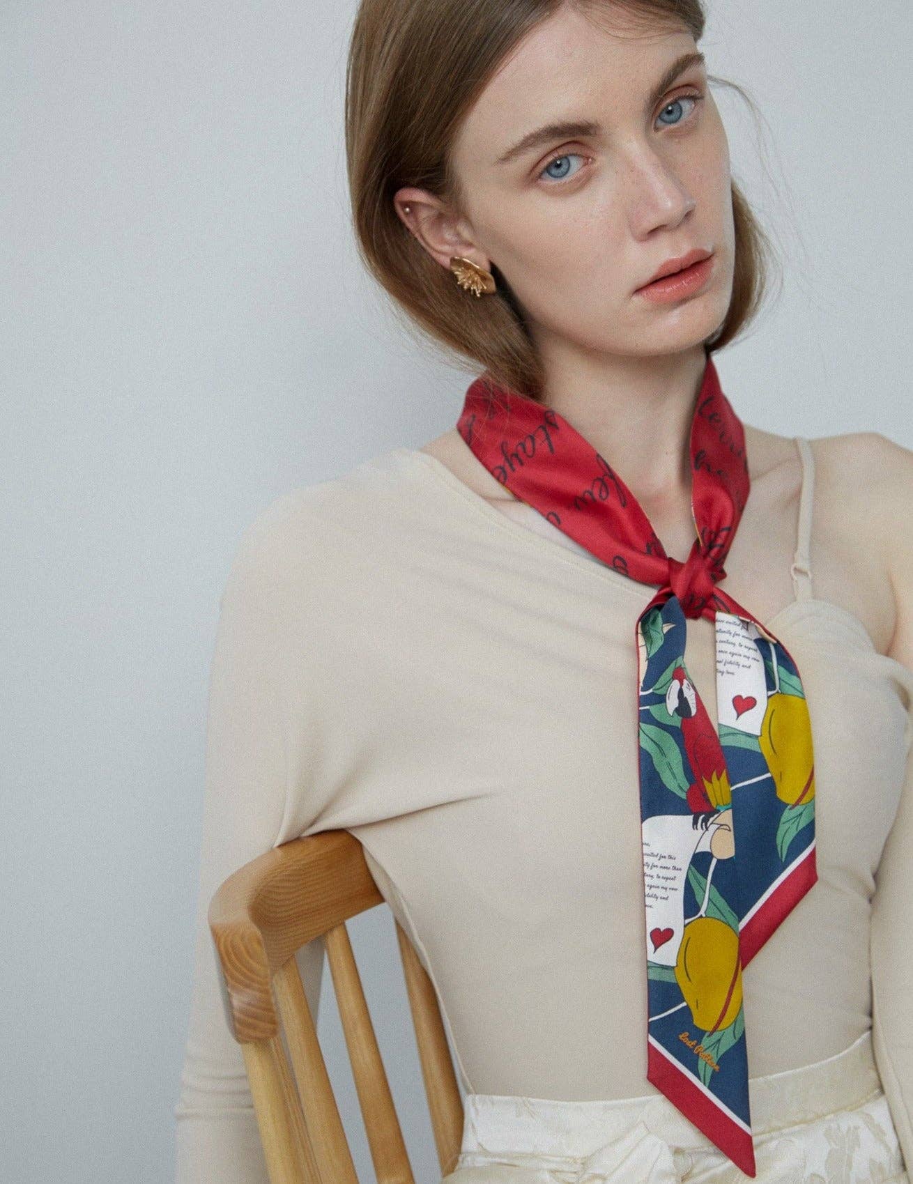 "El Amor" Silk Skinny Scarf