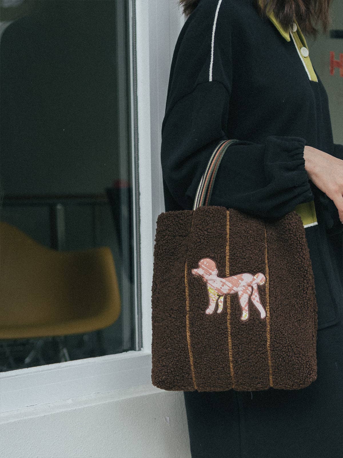 "Pan Pan" Shearling Tote Bag