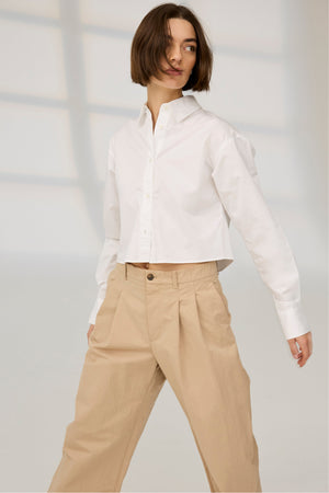The Cropped Everything Shirt in White