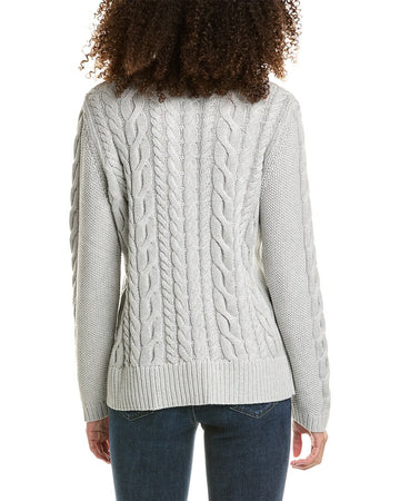 Lucky League Cable Cashmere-Blend Sweater