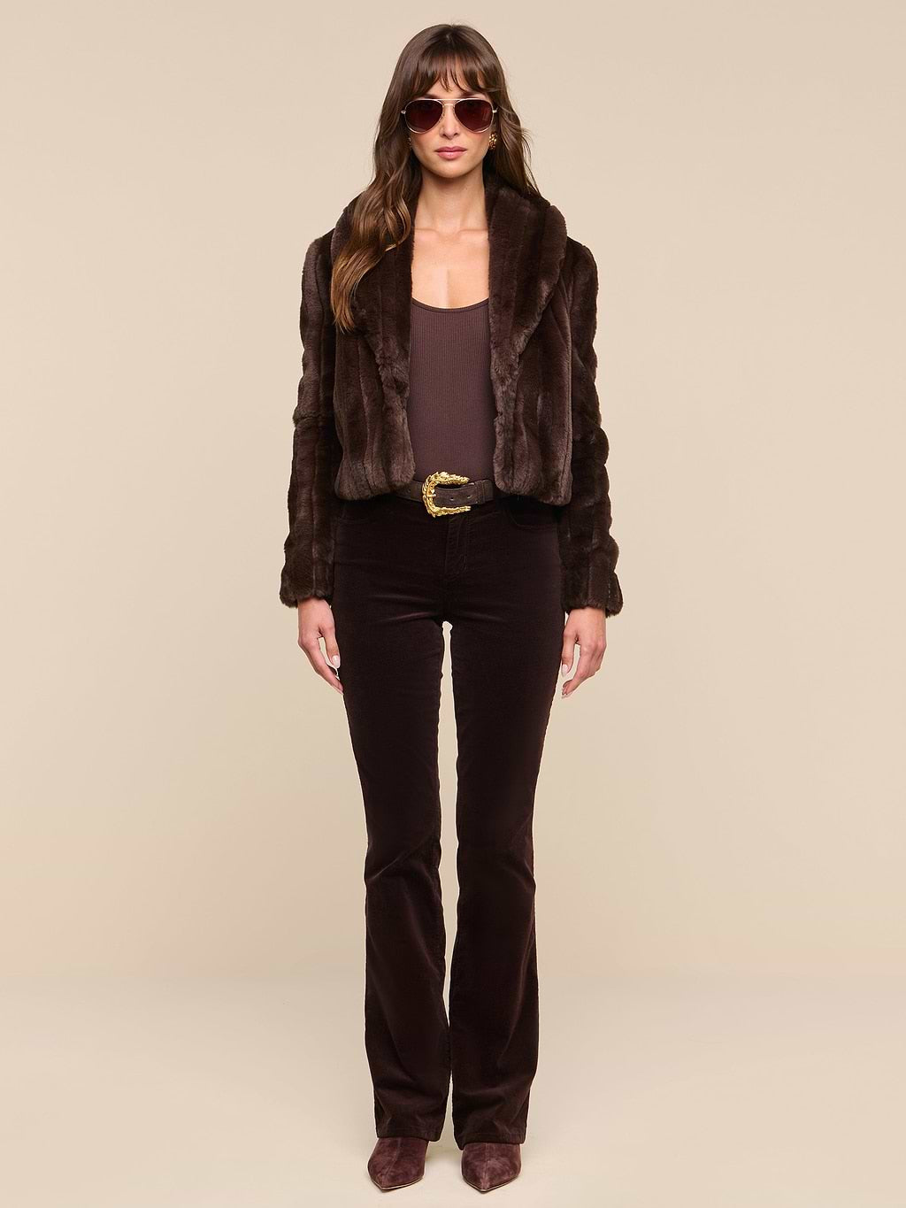 Davy Crop Faux Fur Jacket