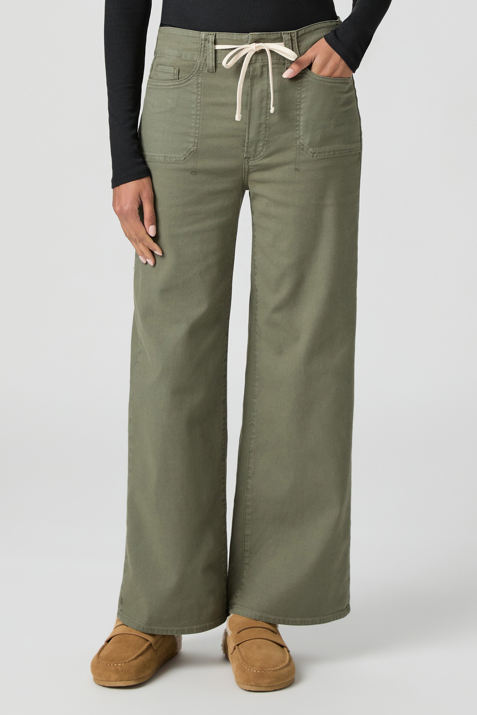 Ari W/ Waistband Tie + Stitch Thru Utility Pocket - Vintage Ivy Green
