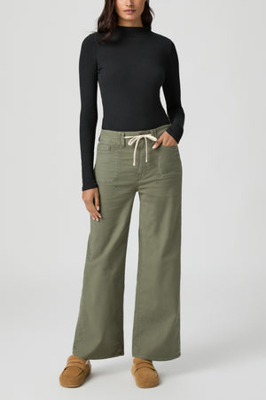 Ari W/ Waistband Tie + Stitch Thru Utility Pocket - Vintage Ivy Green
