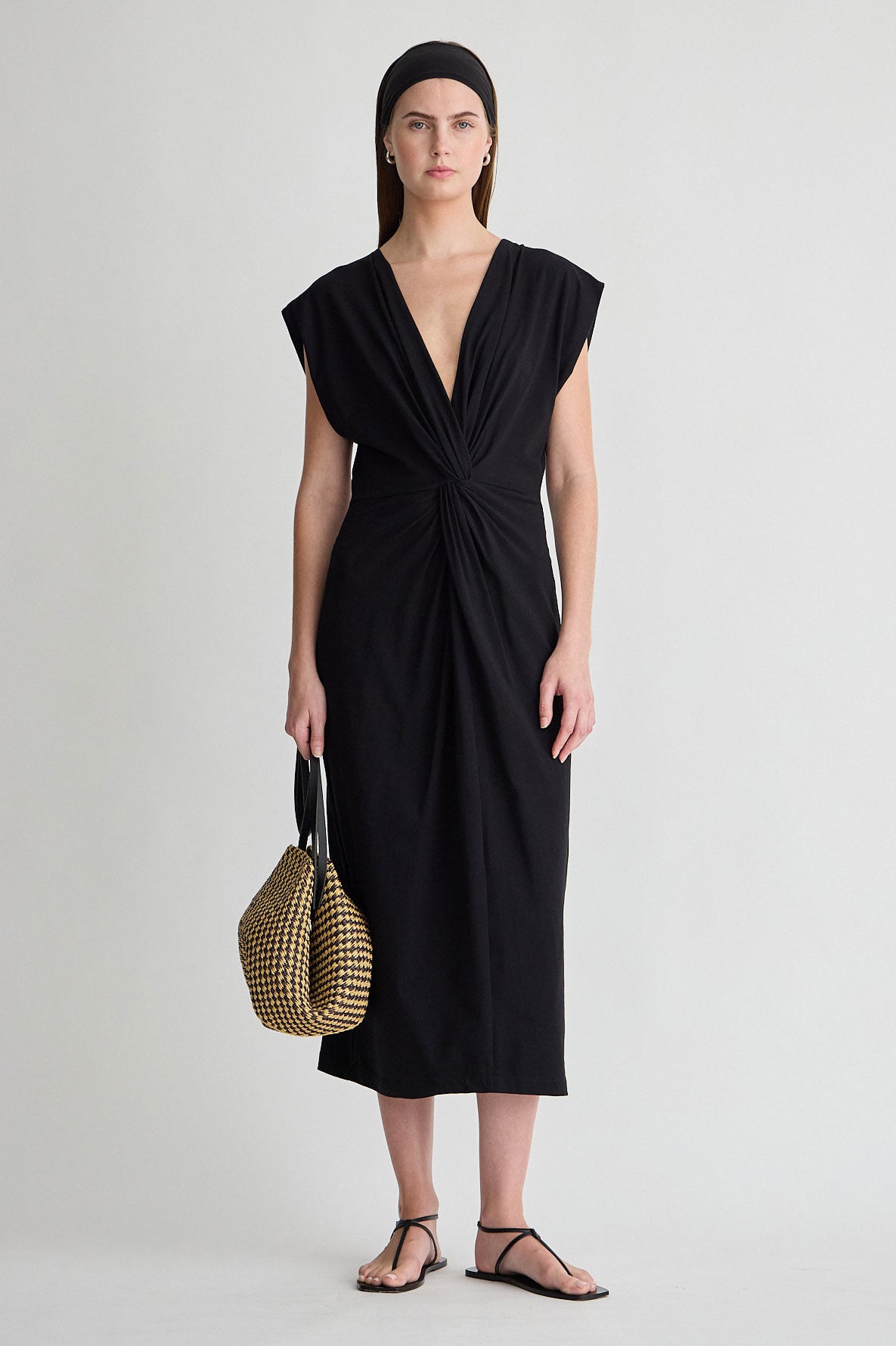 MARGIT TWIST FRONT COLUMN DRESS