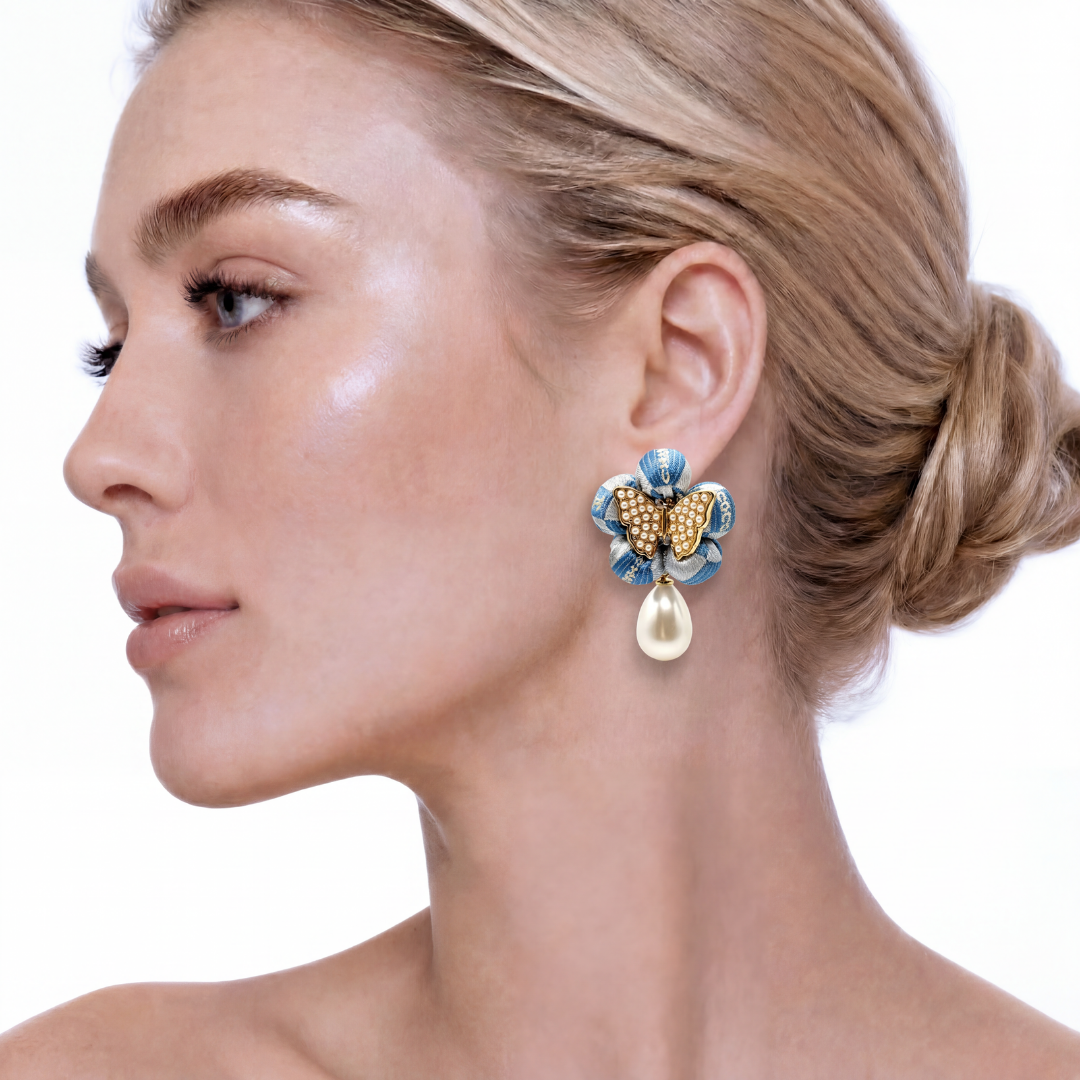 Chanel Butterfly Drop Earrings