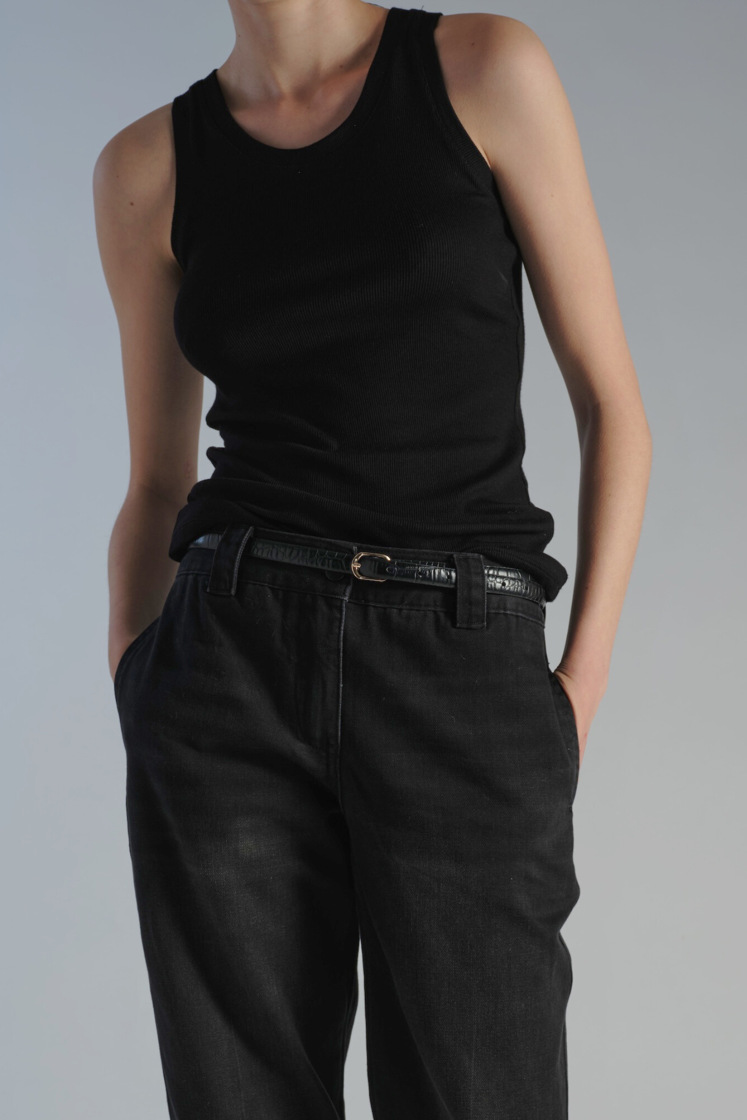 Soren Jersey Tank, Black