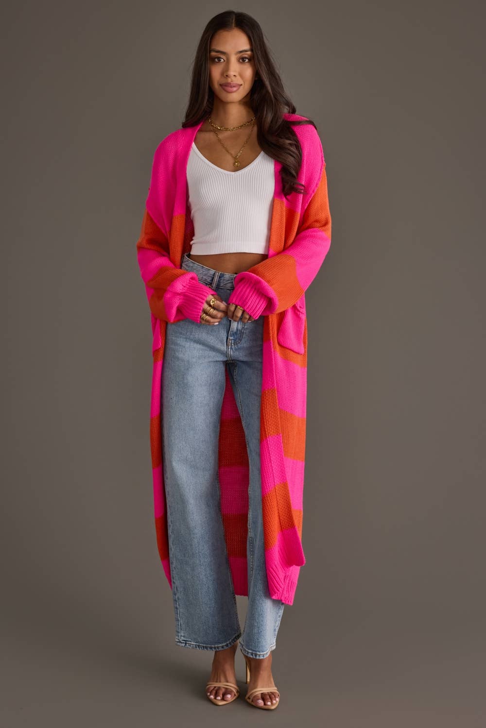 Striped Duster Cardigan