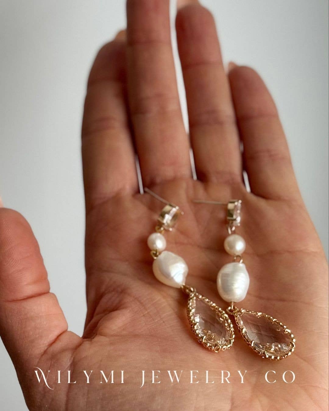 Clarity Pearl & Crystal Earrings