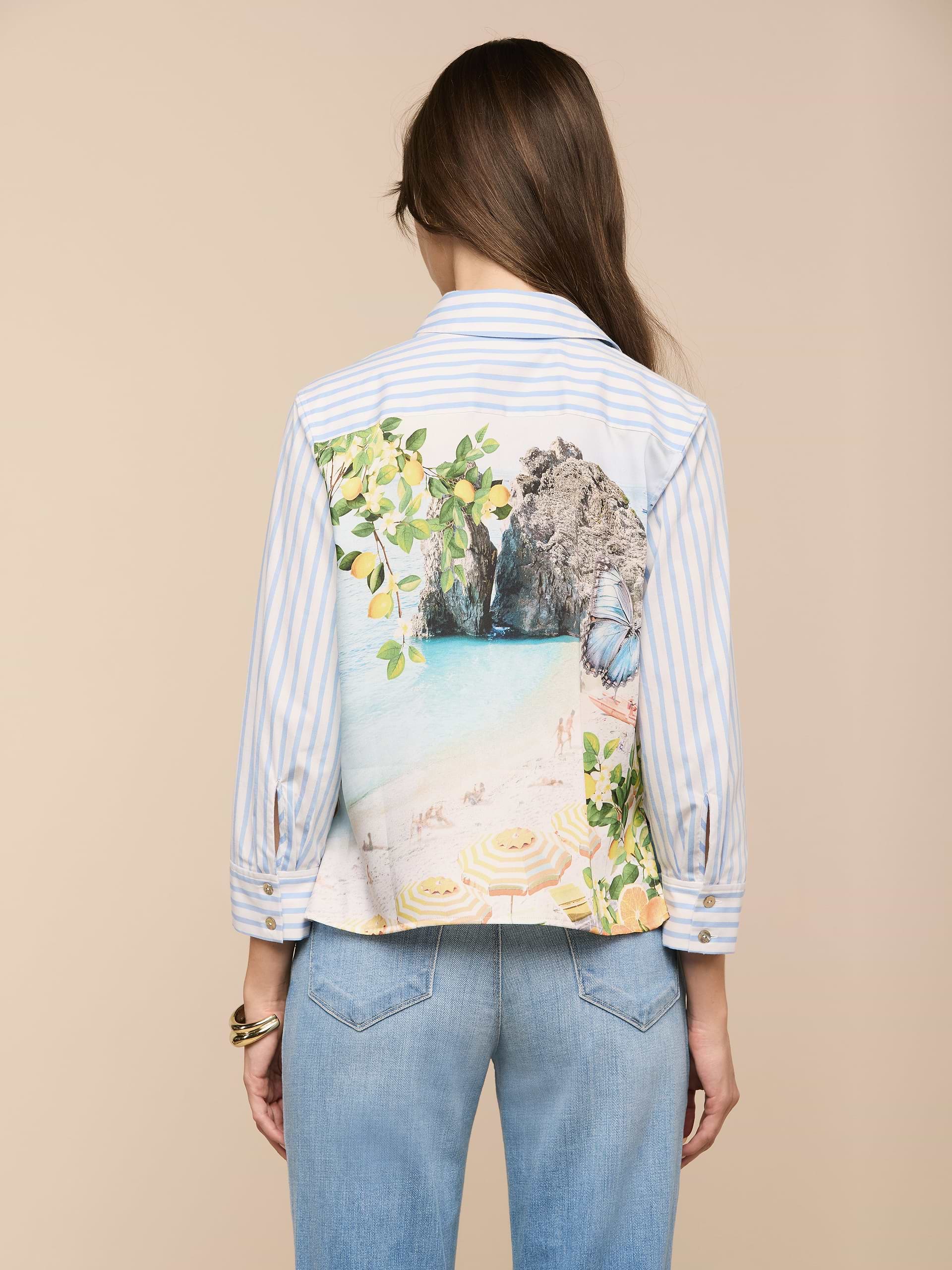 Fawn Scarf Button Down Shirt
