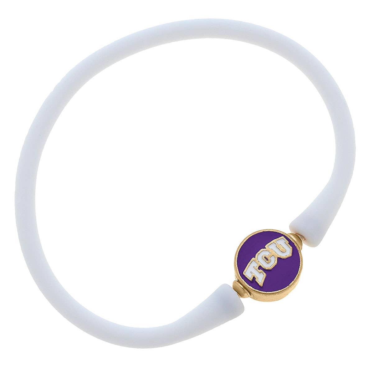 TCU Horned Frogs Enamel Silicone Bali Bracelet : Purple