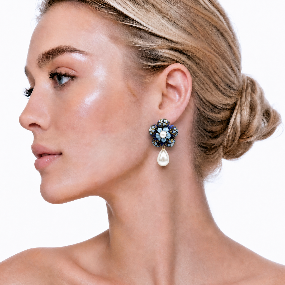Chanel Camellia Drop Earrings