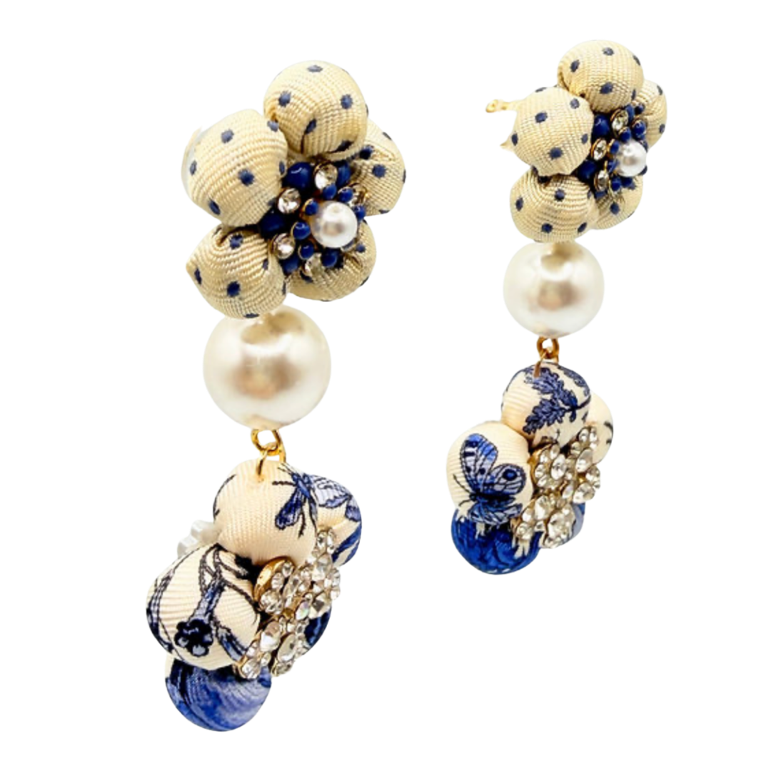 Gucci Flora Vintage Silk Tie Earrings