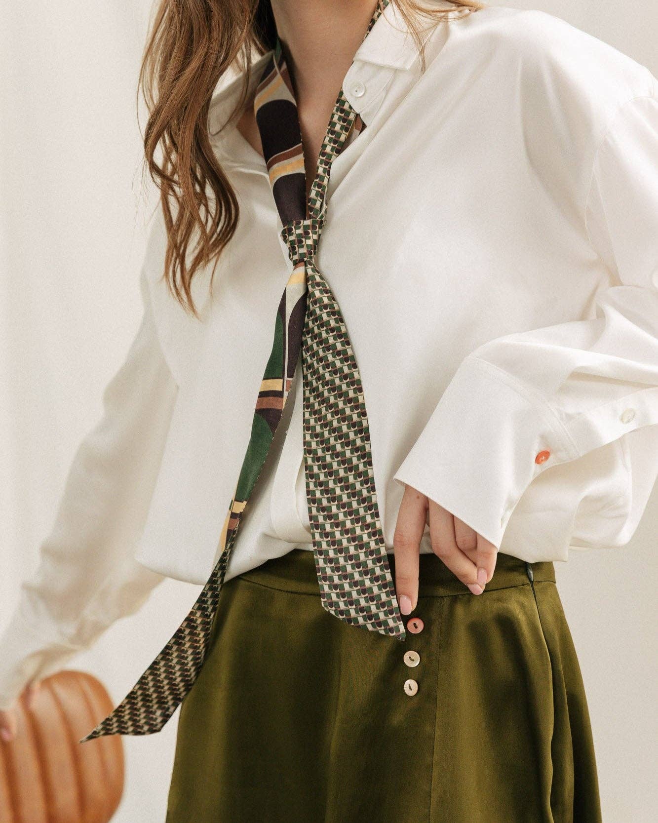 "Modular" Silk Skinny Scarf