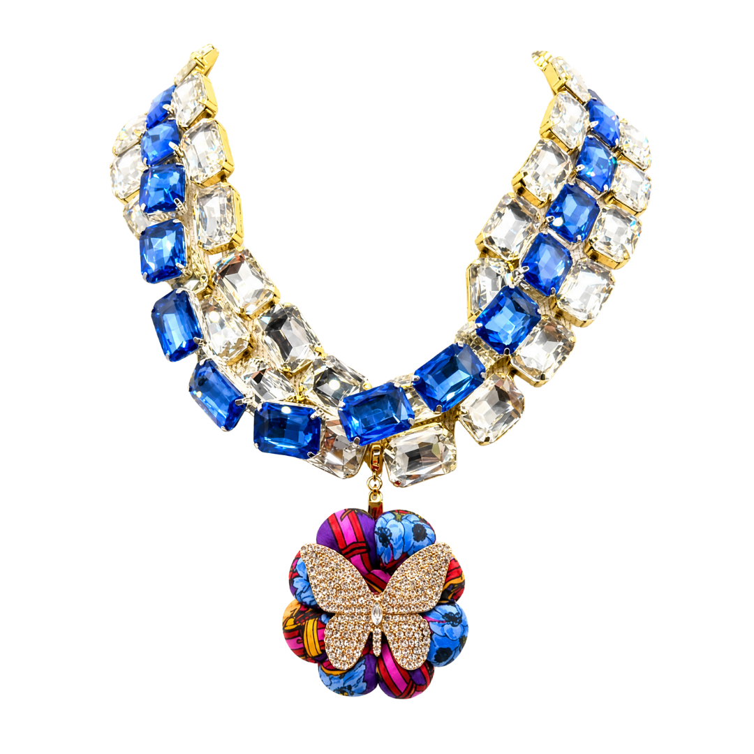 Gucci Butterfly Vintage Silk Necklace