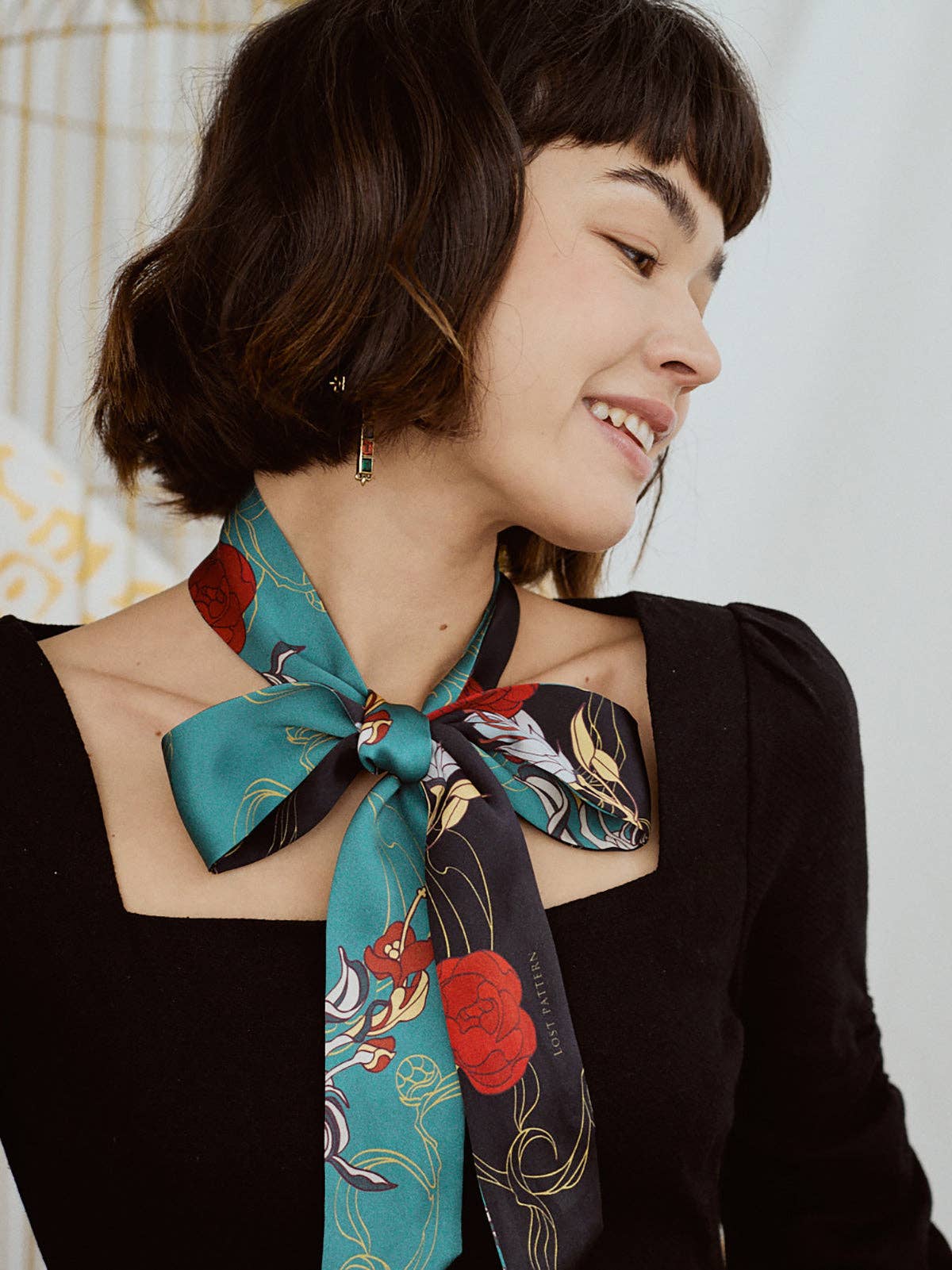 Dream Hunter Silk Skinny Scarf