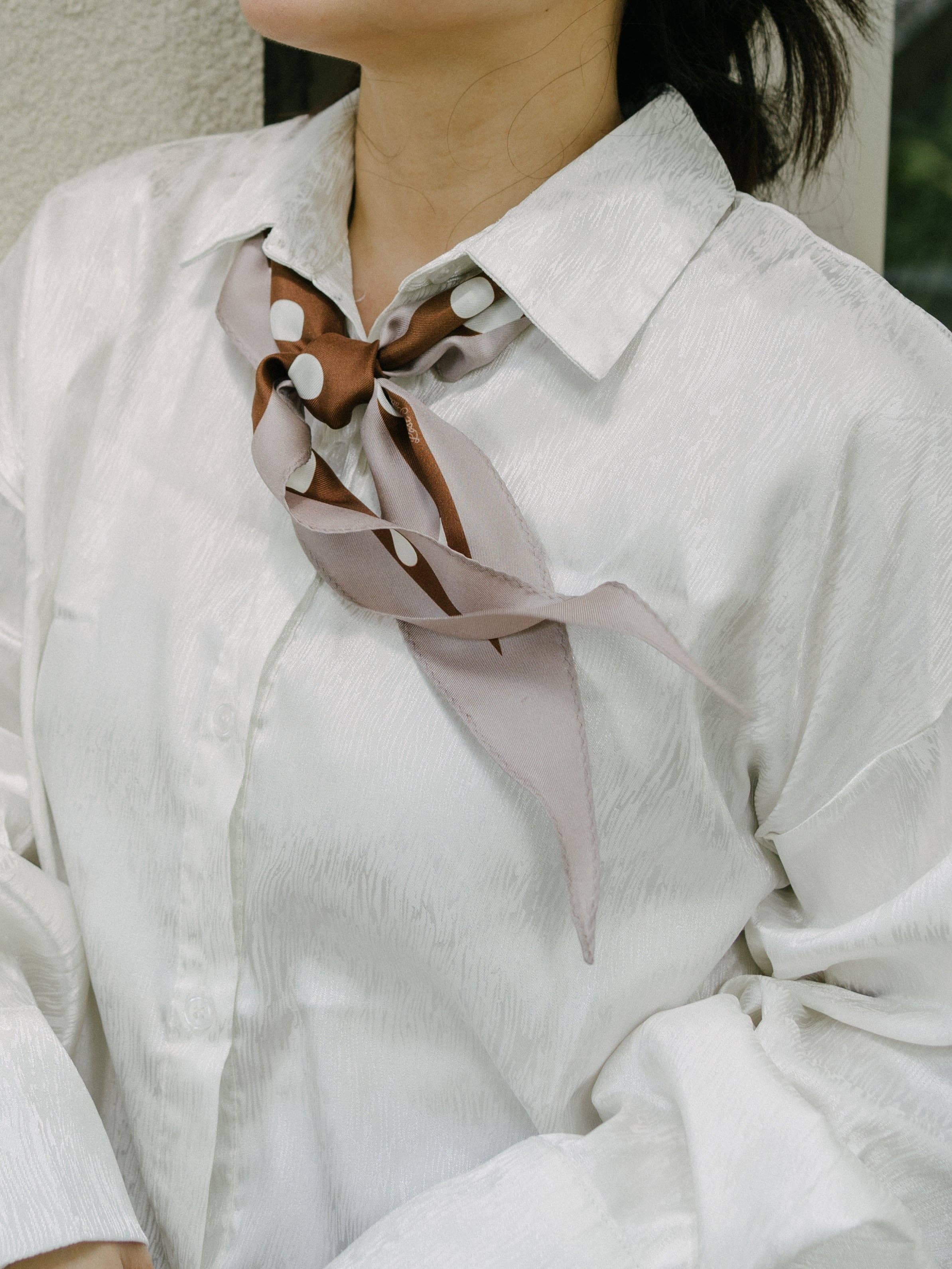 "Retro Polka" Silk Diamond Neckerchief
