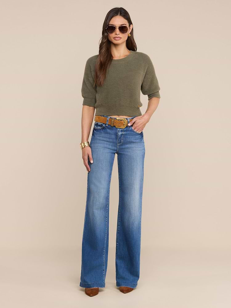 Guinevere Crop Crew Sweater Top