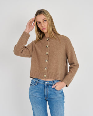 NINA CASHMERE CREWNECK CARDIGAN