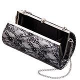 Audra Black Vintage Style Satchel with Crystal/Lucite Handle