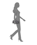 Audra Black Vintage Style Satchel with Crystal/Lucite Handle