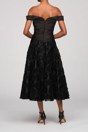 LILA OFF SHOULDER A LINE DRESS