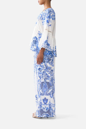 WIDE LEG TROUSER WITH FRONT POCKETS