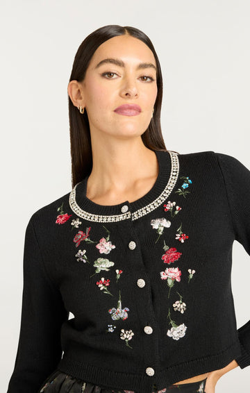 Tumbling Carnation Cardigan