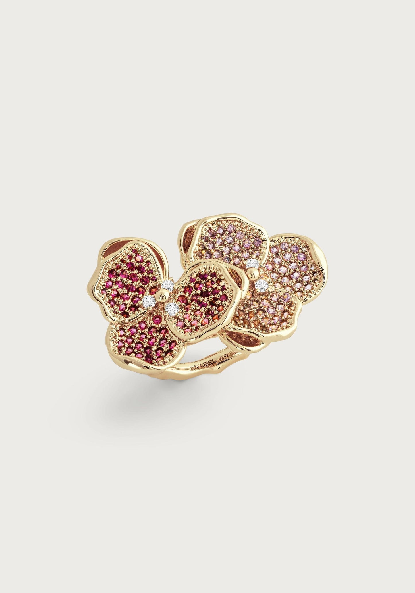 Double Orchid Pavé Ring