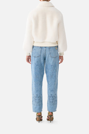 FAUX FUR BOMBER WITH POCKET DETAILS