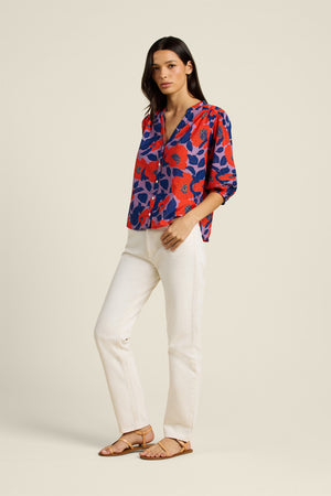 Loren Blouse Poinciana Floral