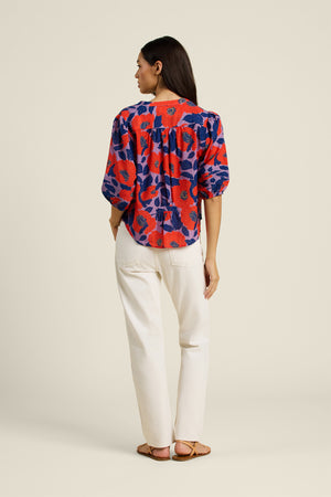 Loren Blouse Poinciana Floral