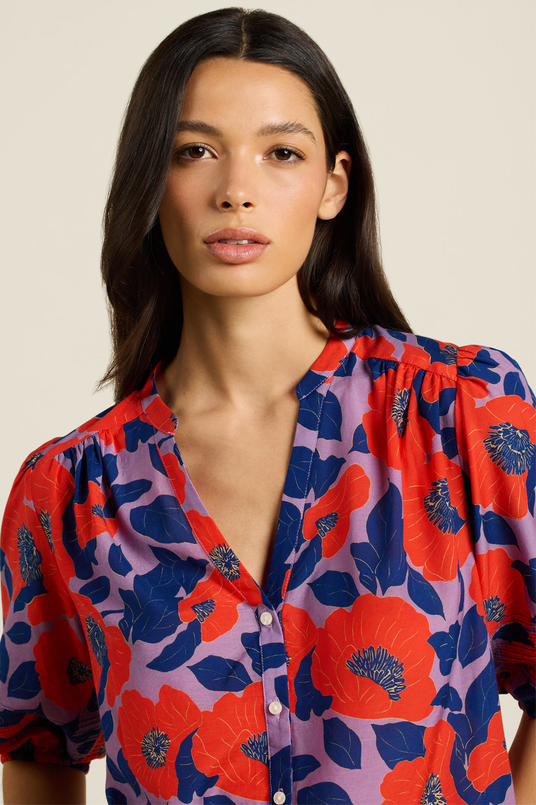 Loren Blouse Poinciana Floral