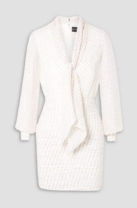 Metallic Fil Coupe Silk-Blend Chiffon Mini Dress