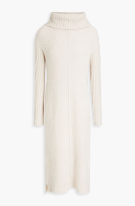 Brushed Alpaca-Blend Turtleneck Dress