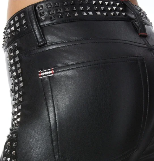 Amazing Vegan Leather Studded Bootcut Pant