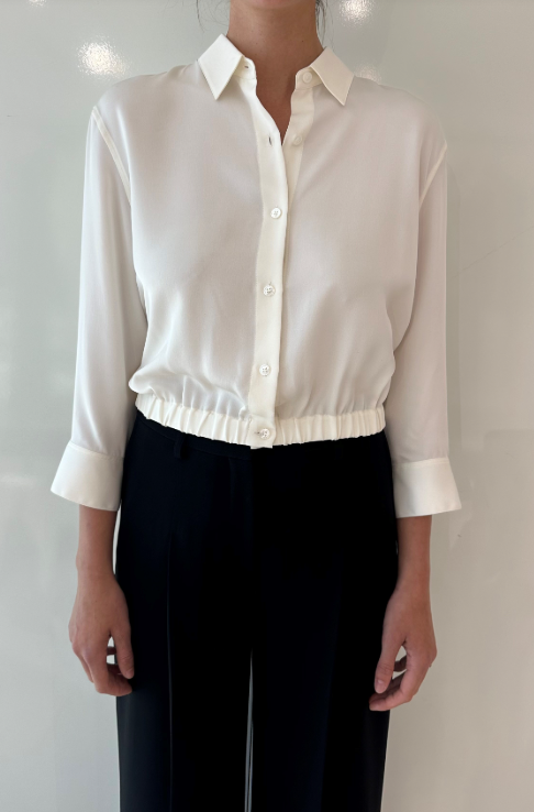 Cropped Silk Blouse