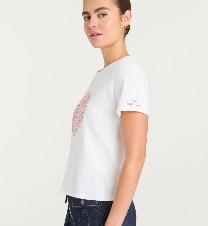 Rhinestone Doodle Heart Tee