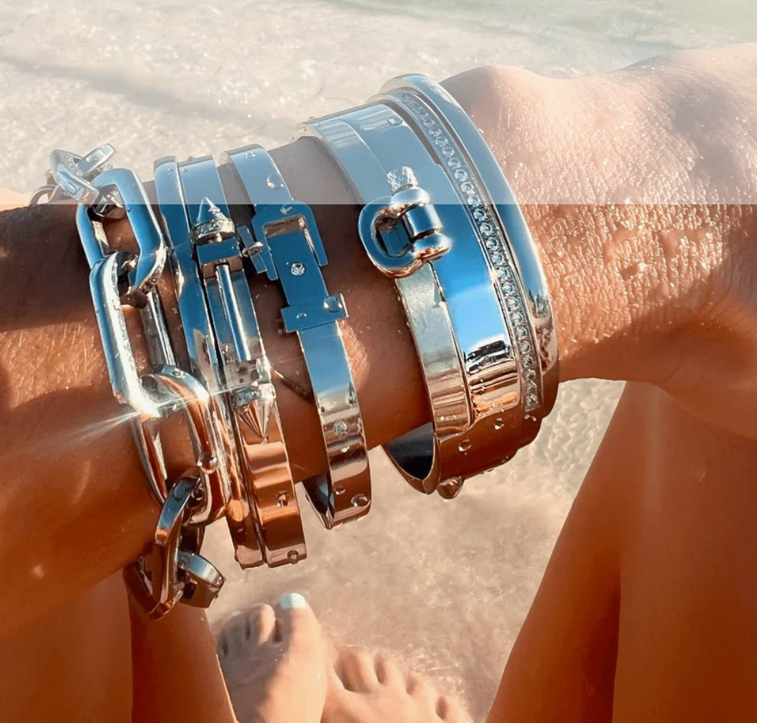 Silver Core Bracelet Set