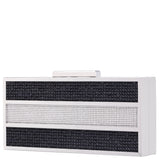 Ziona Black Colorblock Crystal Minaudiere