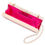 Ziona Ultra Pink Colorblock Crystal Minaudiere