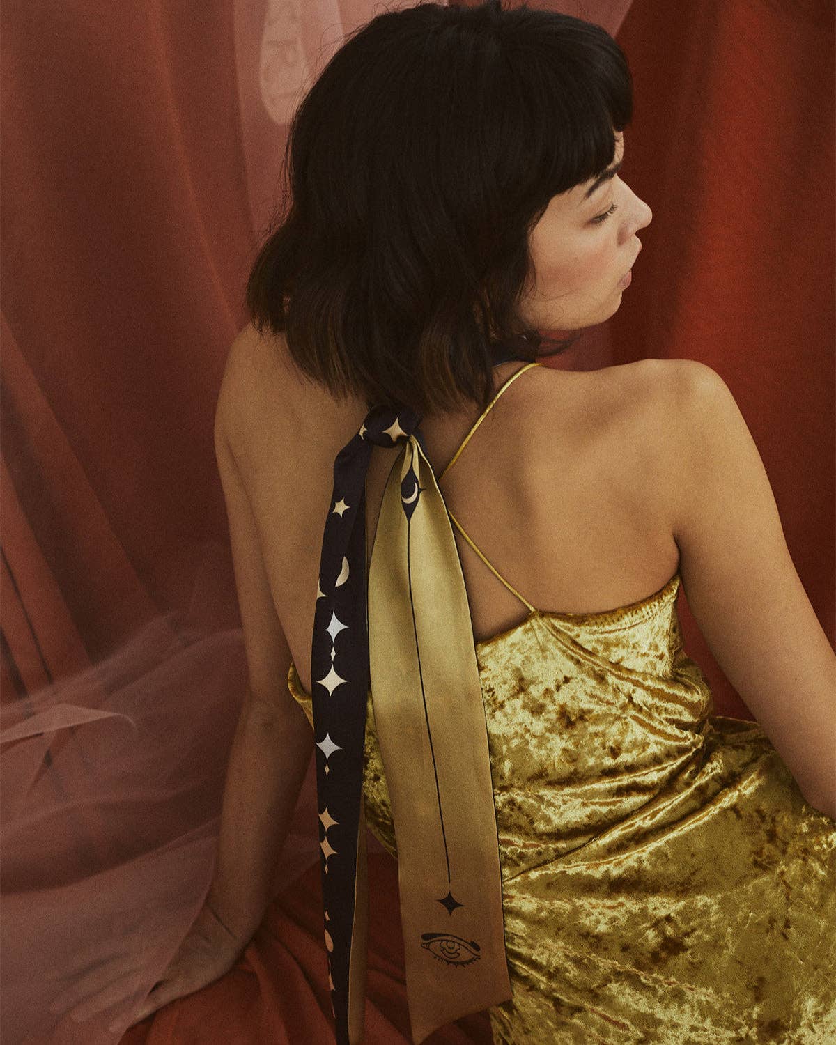 Moonlit Stars Silk Scarf