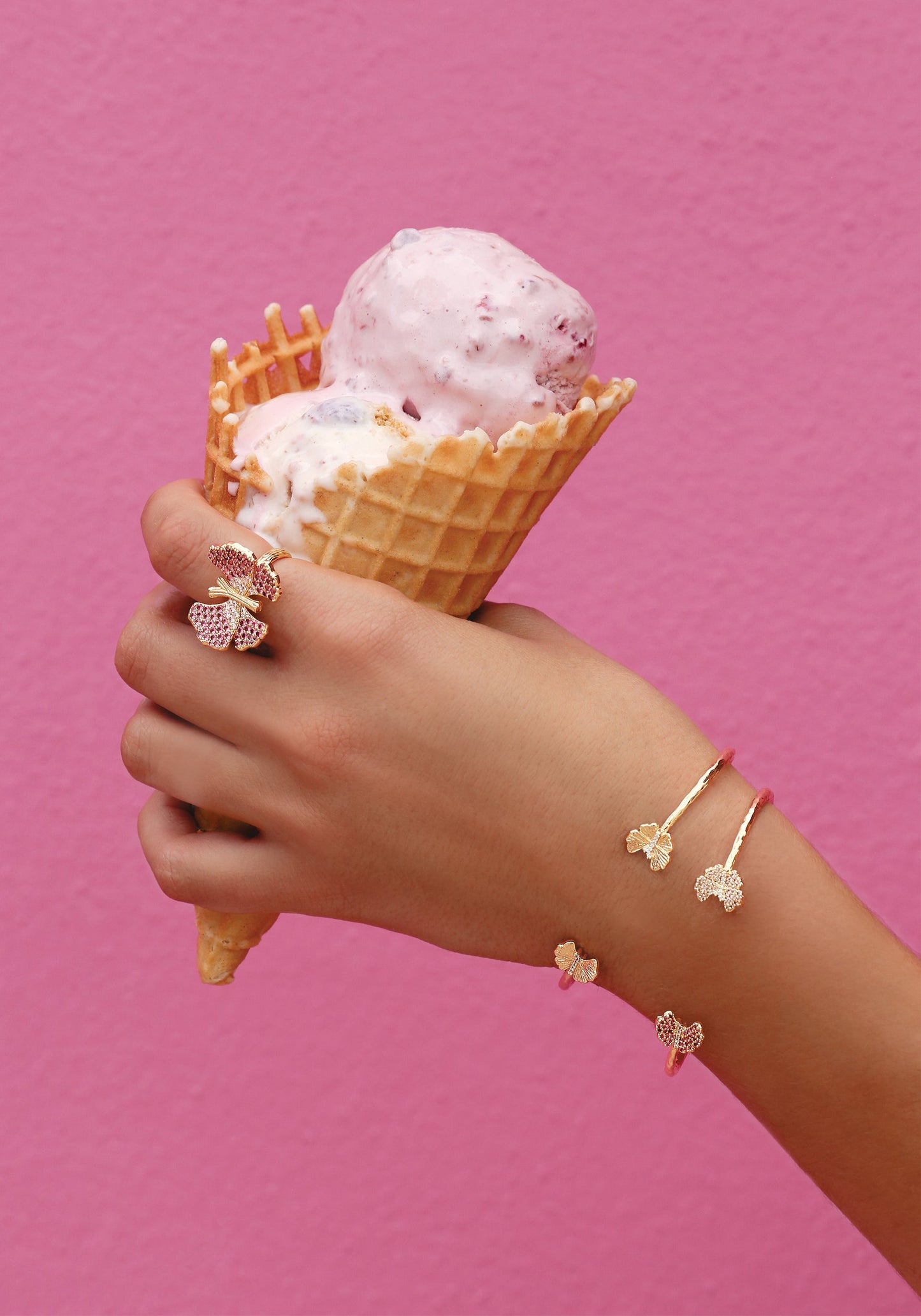 Butterfly Pink Pavé Ring