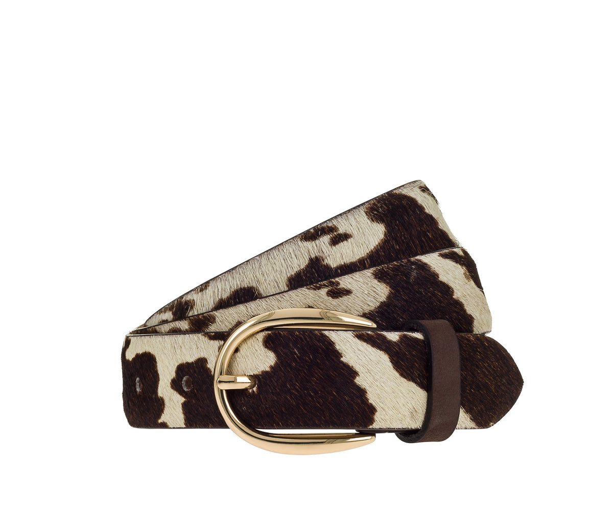 Cow Printed Suede Belt