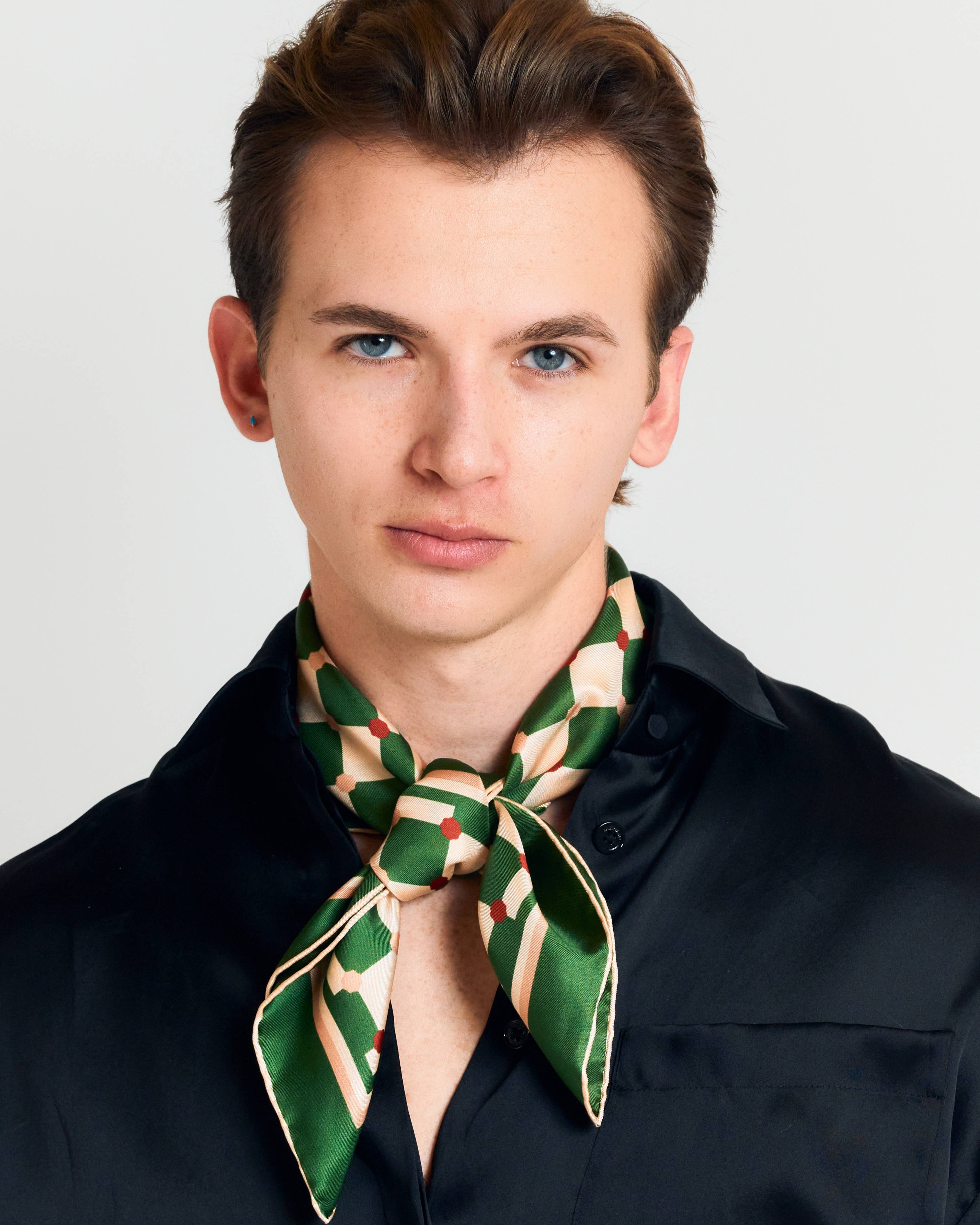 Silk Bandana Scarf - Green
