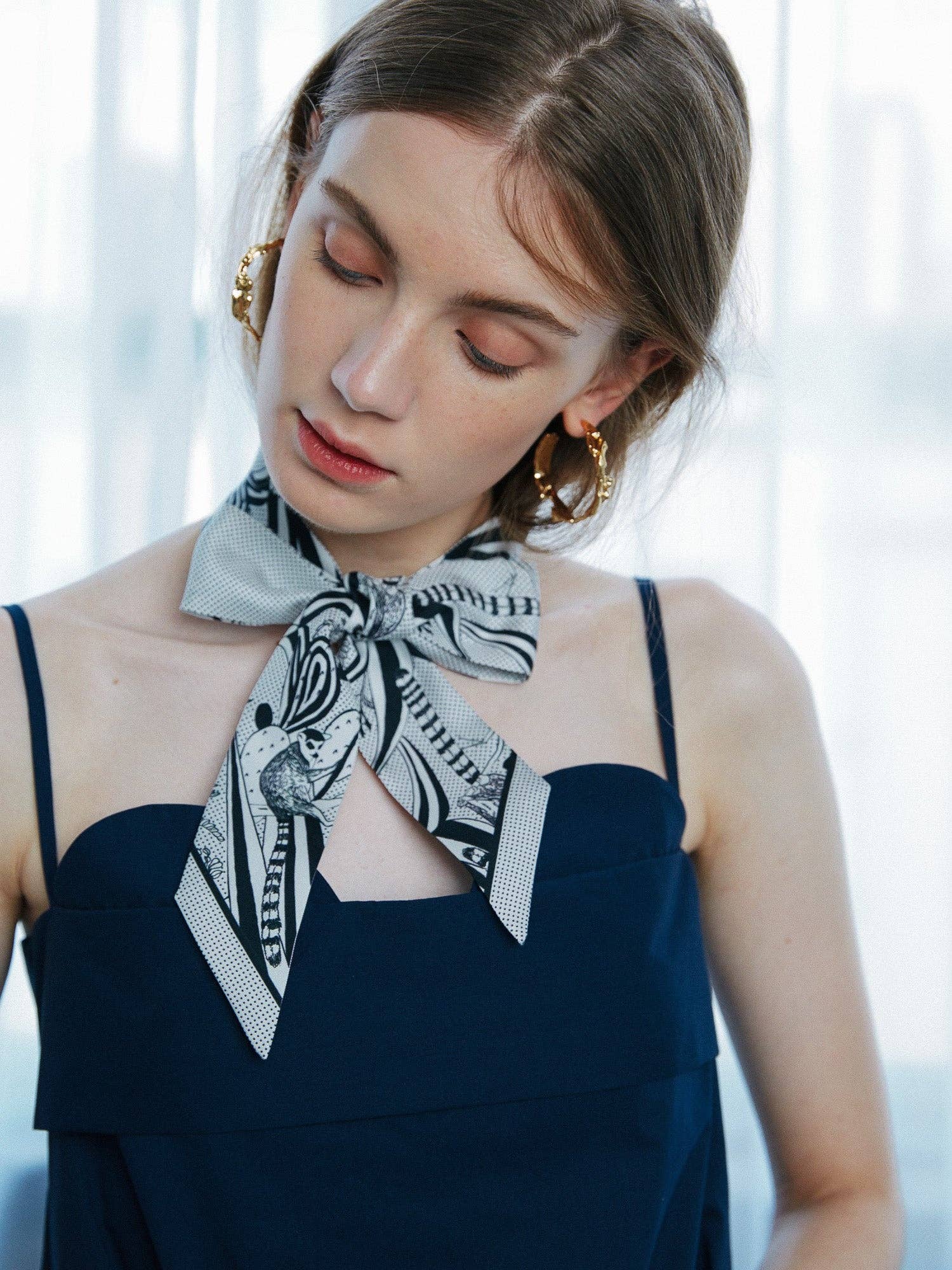 "Madagascar" Silk Skinny Scarf