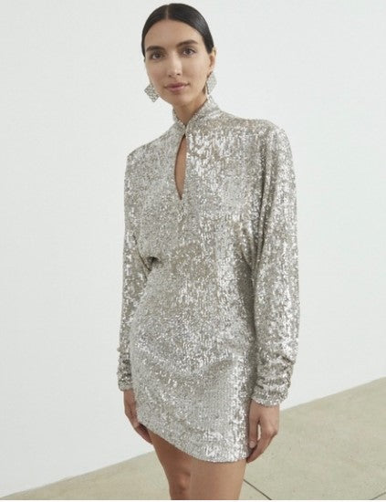 Lauper Cutout Sequined Mesh Mini Dress