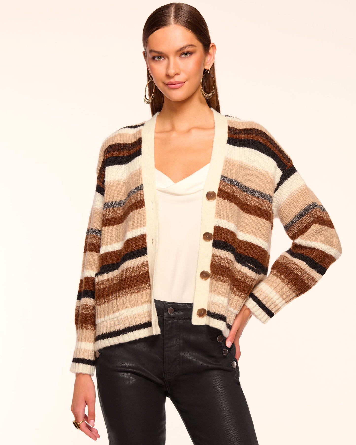 Caroline Striped Cardigan Sweater