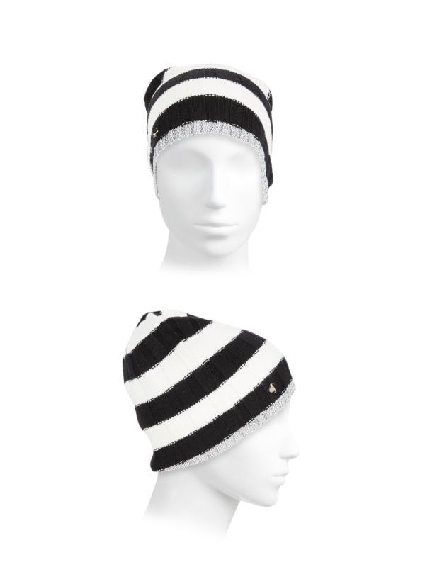 Stripped Rib Knit Beanie