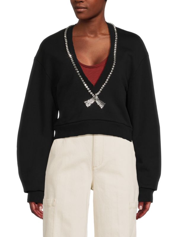 Embellished Bow Sweater